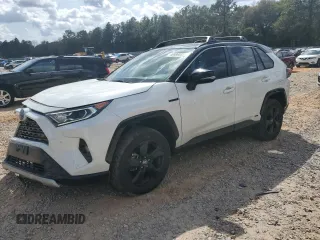 2021 Toyota RAV4 Hybrid XSE with VIN 4T3E6RFV5MU033962, listed as a Copart auction lot 48986835 with 85,934 mi miles and Salvage Title. Bid and sale history available at carsss.com. Image 1.