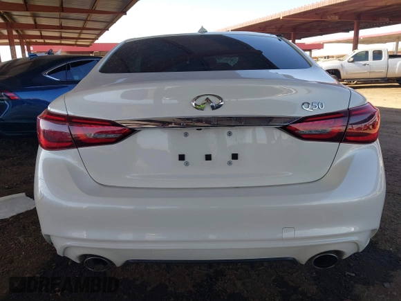 2020 Infiniti Q50 EDITION 30 with VIN JN1EV7APXLM201755, listed as a IAAI auction lot 41505386 with 52,316 mi miles and . Bid and sale history available at carsss.com. Image 16.