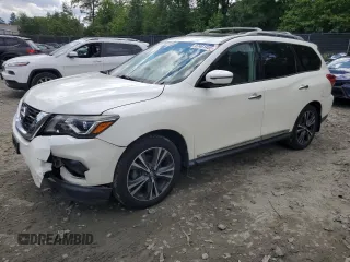 2018 Nissan Pathfinder SV with VIN 5N1DR2MM6JC646848, listed as a Copart auction lot 57461455 with 107,947 mi miles and Salvage title. Bid and sale history available at DreamBid. Image 1.