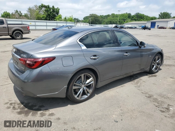 2019 Infiniti Q50 Luxe with VIN JN1EV7AR7KM591889, listed as a Copart auction lot 61304425 with 73,712 mi miles and Salvage title. Bid and sale history available at DreamBid. Image 3.