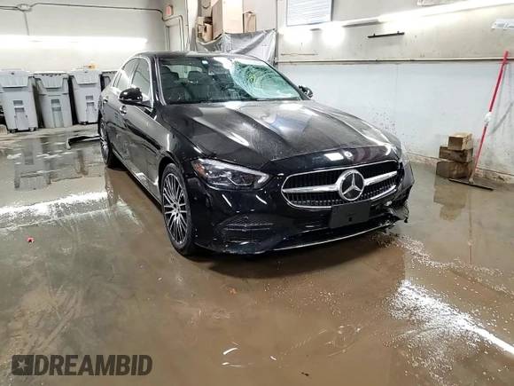 2025 Mercedes-Benz C 300 with VIN W1KAF4HB3SR242642, listed as a Copart auction lot 49090085 with 4,968 mi miles and Salvage Title. Bid and sale history available at DreamBid. Image 14.