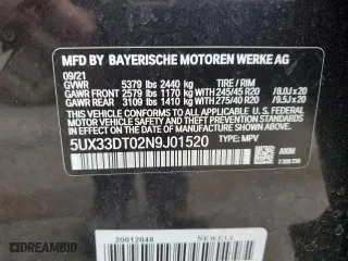 2022 BMW X4 xDrive30i with VIN 5UX33DT02N9J01520, listed as a Copart auction lot 51488055 with 0 mi miles and Salvage Title. Bid and sale history available at carsss.com. Image 16.