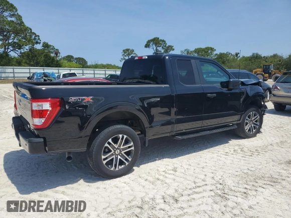 2023 Ford F-150 XL with VIN 1FTEX1EP1PFB25819, listed as a Copart auction lot 46221625 with 20,676 mi miles and Salvage title. Bid and sale history available at DreamBid. Image 3.