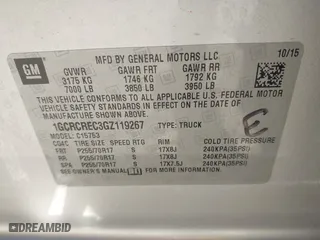 2016 Chevrolet Silverado 1500 LT with VIN 1GCRCREC3GZ119267, listed as a IAAI auction lot 40692574 with 136,704 mi miles. Bid and sale history available at carsss.com. Image 9.