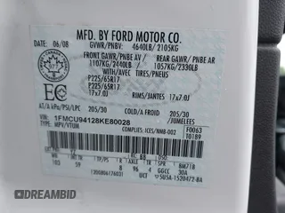 2008 Ford Escape Limited с VIN 1FMCU94128KE80028, выставлен на аукционе IAAI как лот 42168190 с пробегом 180 565 миль миль и . История ставок и продаж доступна на DreamBid. Изображение 9.