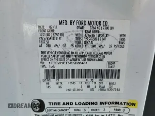 2011 Ford F-150 XLT with VIN 1FTFW1ET6BKD86481, listed as a Copart auction lot 60336875 with 84,648 mi miles and Salvage title. Bid and sale history available at DreamBid. Image 12.