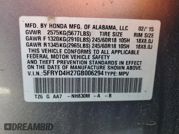 2016 Acura MDX with VIN 5FRYD4H27GB006294, listed as a Copart auction lot 53050055 with 169,558 mi miles and Salvage Title. Bid and sale history available at carsss.com. Image 16.