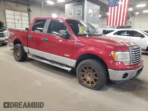 2012 Ford F-150 XL with VIN 1FTFW1ET4CKD48913, listed as a Copart auction lot 52387655 with 136,379 mi miles and Clean title. Bid and sale history available at DreamBid. Image 4.