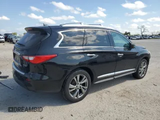 2013 Infiniti JX35 with VIN 5N1AL0MMXDC345884, listed as a Copart auction lot 71356404 with 150,655 mi miles and Salvage Title. Bid and sale history available at carsss.com. Image 3.