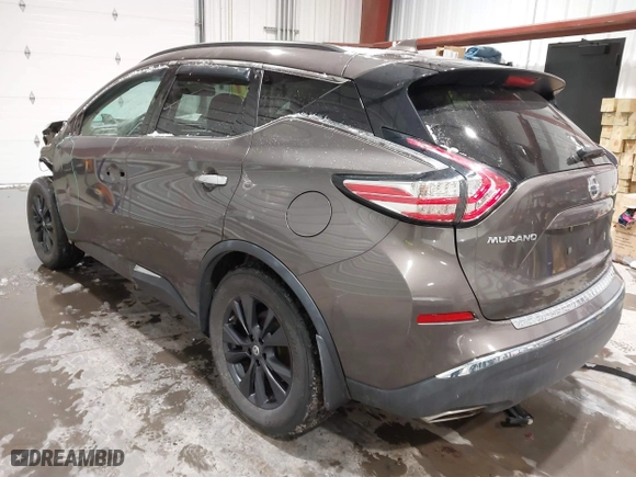 2017 Nissan Murano SL with VIN 5N1AZ2MH5HN181693, listed as a IAAI auction lot 41592637 with 90,770 mi miles. Bid and sale history available at carsss.com. Image 3.