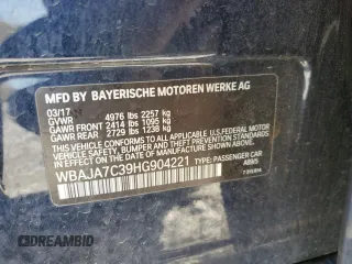 2017 BMW 5 Series 530i xDrive with VIN WBAJA7C39HG904221, listed as a Copart auction lot 50720345 with Not Provided miles and Clean Title. Bid and sale history available at carsss.com. Image 12.