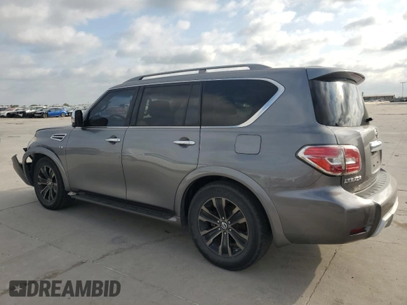 2017 Nissan Armada Platinum z VIN JN8AY2NE2H9700319, wystawiony jako Copart lot #51859735 z przebiegiem Nie podano mil oraz Szkoda całkowita • Salvage title. Historia ofert i sprzedaży dostępna na DreamBid. Obrazek 2.