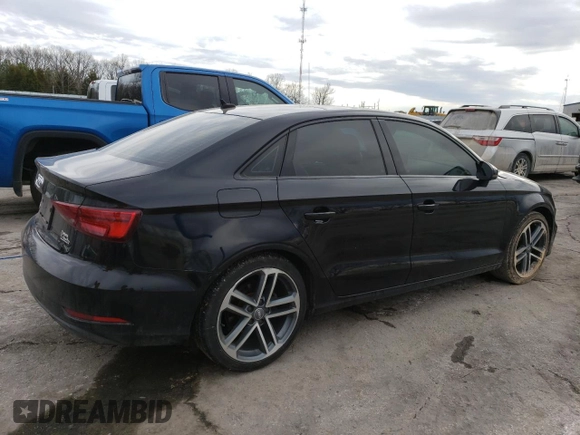2019 Audi A3 Sedan Premium with VIN WAUAUGFF6KA085093, listed as a Copart auction lot 47072275 with 58,012 mi miles and Salvage Title. Bid and sale history available at carsss.com. Image 3.
