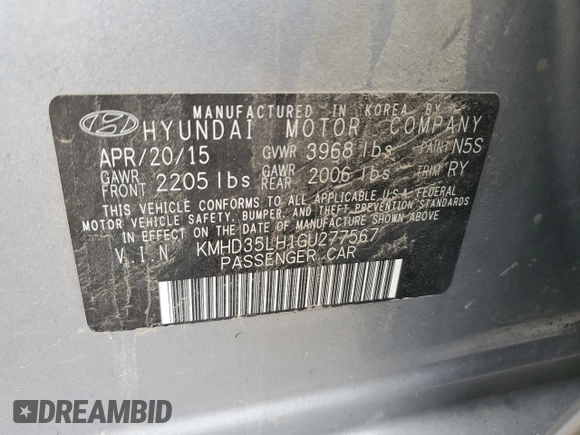 2016 Hyundai Elantra GT with VIN KMHD35LH1GU277567, listed as a Copart auction lot 79289814 with 0 mi miles and Clean Title. Bid and sale history available at carsss.com. Image 12.
