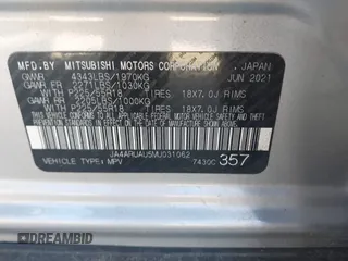 2021 Mitsubishi Outlander Sport ES with VIN JA4ARUAU5MU031062, listed as a IAAI auction lot 41416491 with 42,777 mi miles. Bid and sale history available at carsss.com. Image 9.