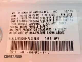 2015 Acura RDX z VIN 5J8TB3H34FL016931, wystawiony jako Copart lot #58034395 z przebiegiem 134 049 mil mil oraz Szkoda całkowita • Salvage title. Historia ofert i sprzedaży dostępna na DreamBid. Obrazek 14.