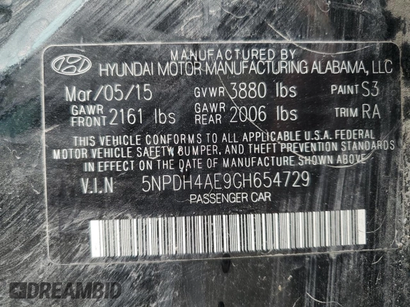 2016 Hyundai Elantra SE z VIN 5NPDH4AE9GH654729, wystawiony jako Copart lot #59590315 z przebiegiem 230 768 mil mil oraz Szkoda całkowita • Salvage title. Historia ofert i sprzedaży dostępna na DreamBid. Obrazek 12.