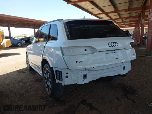 2023 Audi Q7 Premium Plus with VIN WA1LCBF75PD006040, listed as a IAAI auction lot 42478728 with 29,457 mi miles and . Bid and sale history available at DreamBid. Image 3.
