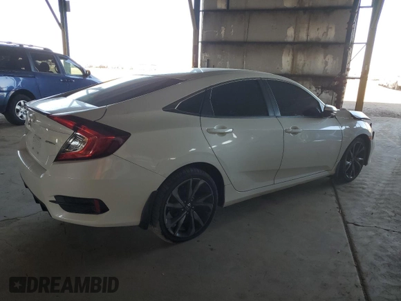 2019 Honda Civic Sport with VIN 2HGFC2F80KH539678, listed as a Copart auction lot 58090255 with 90,187 mi miles and Salvage title. Bid and sale history available at DreamBid. Image 3.