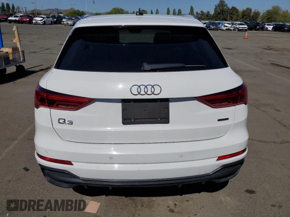 2021 Audi Q3 S line Premium Plus with VIN WA1EECF36M1129591, listed as a Copart auction lot 54921935 with 109,365 mi miles and Salvage title. Bid and sale history available at DreamBid. Image 6.