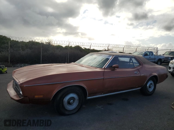 1973 Ford Mustang с VIN 3F04H211483, выставлен на аукционе Copart как лот 46838105 с пробегом 65 171 миль миль и Чистый • Clean title. История ставок и продаж доступна на DreamBid. Изображение 1.