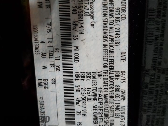 2015 Ford Focus SE z VIN 1FADP3F21FL285263, wystawiony jako Copart lot #53613875 z przebiegiem 116 063 mil mil oraz Szkoda całkowita • Salvage title. Historia ofert i sprzedaży dostępna na DreamBid. Obrazek 12.
