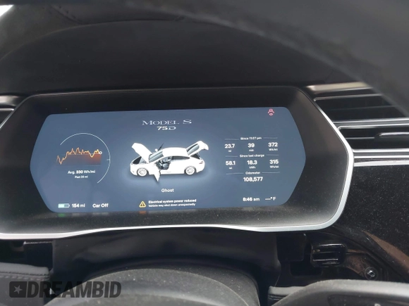 2017 Tesla Model S 100D z VIN 5YJSA1E24HF195488, wystawiony jako IAAI lot #42073744 z przebiegiem 108 577 mil mil oraz . Historia ofert i sprzedaży dostępna na DreamBid. Obrazek 7.