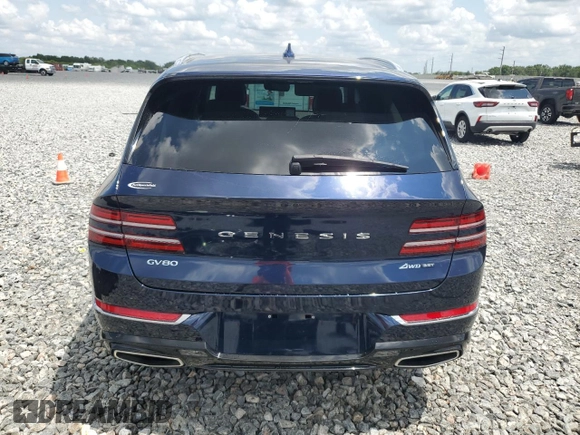 2022 Genesis GV80 with VIN KMUHCESC8NU100536, listed as a Copart auction lot 56201335 with 23,427 mi miles and Salvage title. Bid and sale history available at DreamBid. Image 6.