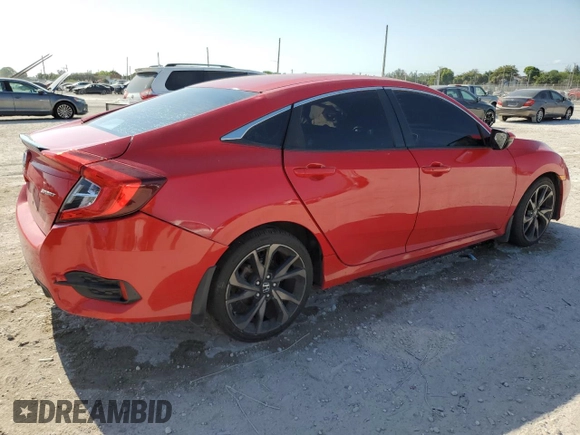 2019 Honda Civic Sport with VIN 2HGFC2F83KH501409, listed as a Copart auction lot 54778415 with Not provided miles and Non repairable. Bid and sale history available at DreamBid. Image 3.