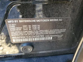 2012 BMW 5 Series 550i with VIN WBAFR9C53CDV58785, listed as a Copart auction lot 84342614 with 112,226 mi miles and Salvage Title. Bid and sale history available at carsss.com. Image 13.