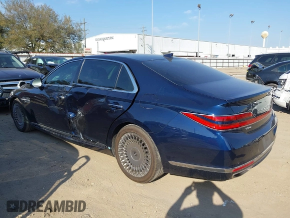 2021 Genesis G90 Ultimate with VIN KMTF54PH4MU085164, listed as a IAAI auction lot 41702570 with 27,794 mi miles and . Bid and sale history available at DreamBid. Image 3.