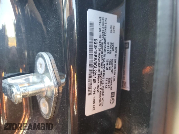 2016 Chevrolet SS z VIN 6G3F15RW0GL225185, wystawiony jako Copart lot #54513545 z przebiegiem Nie podano mil oraz Szkoda całkowita • Salvage title. Historia ofert i sprzedaży dostępna na DreamBid. Obrazek 12.