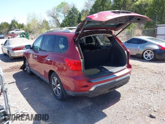 2017 Nissan Pathfinder SV z VIN 5N1DR2MN9HC682035, wystawiony jako IAAI lot #41956320 z przebiegiem 148 358 mil mil oraz . Historia ofert i sprzedaży dostępna na DreamBid. Obrazek 3.
