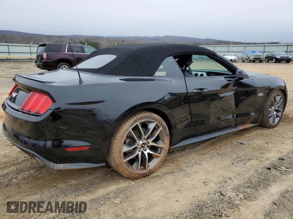 2015 Ford Mustang GT Premium with VIN 1FATP8FF6F5402223, listed as a Copart auction lot 44698185 with 47,078 mi miles and Salvage title. Bid and sale history available at DreamBid. Image 3.