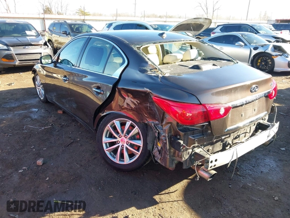 2014 Infiniti Q50 Hybrid Sport with VIN JN1AV7AP3EM691473, listed as a IAAI auction lot 41348911 with 128,851 mi miles and . Bid and sale history available at DreamBid. Image 3.