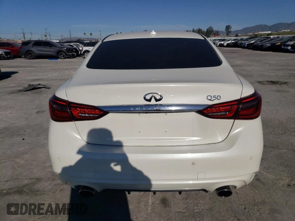 2019 Infiniti Q50 3.0t LUXE with VIN JN1EV7AP2KM518685, listed as a Copart auction lot 43087555 with 38,486 mi miles and Salvage Title. Bid and sale history available at carsss.com. Image 6.