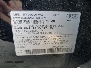 2018 Audi Q5 Premium with VIN WA1ANAFY4J2012175, listed as a Copart auction lot 59550155 with 52,013 mi miles and Salvage title. Bid and sale history available at DreamBid. Image 13.