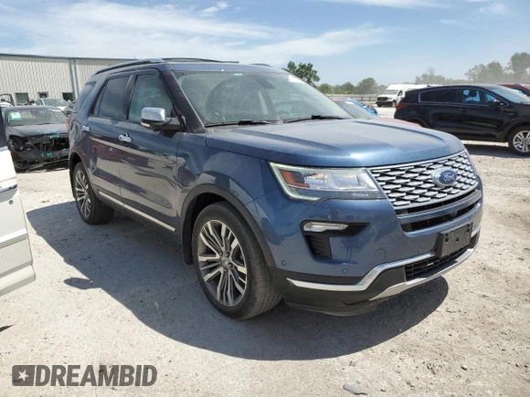 2018 Ford Explorer Platinum z VIN 1FM5K8HT3JGB02703, wystawiony jako Copart lot #57091735 z przebiegiem 90 921 mil mil oraz Szkoda całkowita • Salvage title. Historia ofert i sprzedaży dostępna na DreamBid. Obrazek 4.