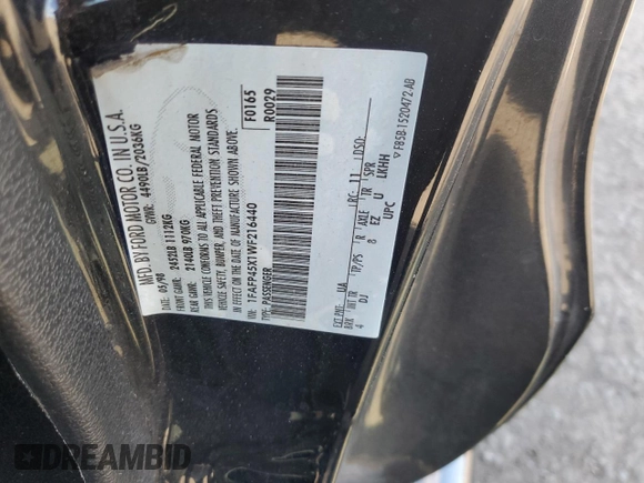 1998 Ford Mustang GT with VIN 1FAFP45X1WF216440, listed as a Copart auction lot 50876335 with 130,008 mi miles and Salvage Title. Bid and sale history available at carsss.com. Image 12.