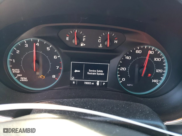 2021 Chevrolet Malibu LT with VIN 1G1ZD5ST3MF028077, listed as a Copart auction lot 80824384 with 78,002 mi miles and Salvage Title. Bid and sale history available at carsss.com. Image 9.