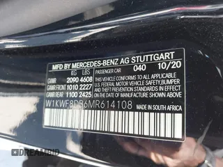 2021 Mercedes-Benz C 300 z VIN W1KWF8DB6MR614108, wystawiony jako IAAI lot #42227025 z przebiegiem 44 481 mil mil oraz . Historia ofert i sprzedaży dostępna na DreamBid. Obrazek 9.