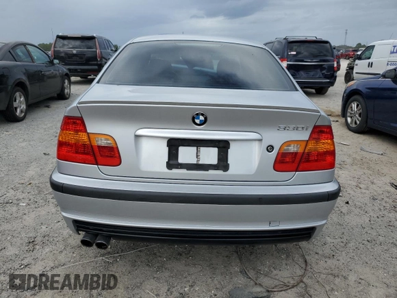 2002 BMW 3 Series 330i with VIN WBAEV53472KM01780, listed as a Copart auction lot 80667794 with 0 mi miles and Salvage Title. Bid and sale history available at carsss.com. Image 6.