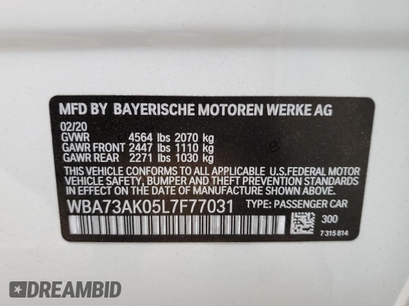 2020 BMW 2 Series 228i xDrive z VIN WBA73AK05L7F77031, wystawiony jako Copart lot #54429595 z przebiegiem 31 485 mil mil oraz Szkoda całkowita • Salvage title. Historia ofert i sprzedaży dostępna na DreamBid. Obrazek 12.
