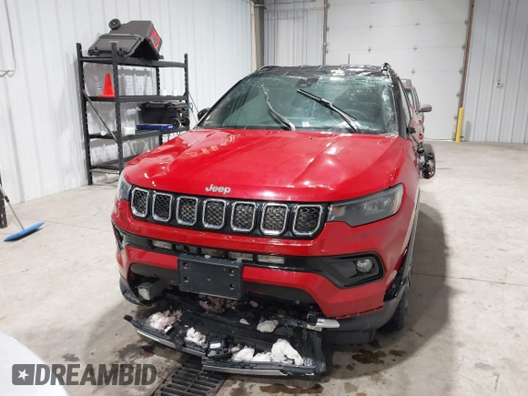 2023 Jeep Compass (RED) Edition with VIN 3C4NJDCN0PT514252, listed as a IAAI auction lot 41575768 with 25,156 mi miles and . Bid and sale history available at DreamBid. Image 12.