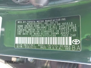 2015 Toyota Corolla L z VIN 5YFBURHE1FP331590, wystawiony jako IAAI lot #41827268 z przebiegiem 82 457 mil mil oraz . Historia ofert i sprzedaży dostępna na DreamBid. Obrazek 9.