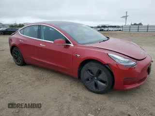 2018 Tesla Model 3 Long Range Battery with VIN 5YJ3E1EA5JF153966, listed as a Copart auction lot 55348735 with 38,755 mi miles and Salvage Title. Bid and sale history available at DreamBid. Image 4.