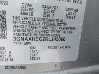 2024 Chevrolet Equinox LS with VIN 3GNAXHEG2RL145066, listed as a IAAI auction lot 42438745 with 12,367 mi miles and . Bid and sale history available at DreamBid. Image 9.