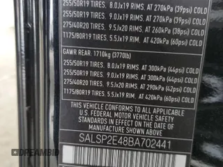 2011 Land Rover Range Rover Sport SC with VIN SALSP2E48BA702441, listed as a Copart auction lot 54228585 with 158,124 mi miles and Salvage Title. Bid and sale history available at carsss.com. Image 12.