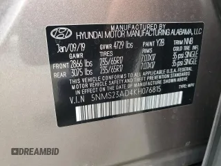 2019 Hyundai Santa Fe SE with VIN 5NMS23AD4KH076815, listed as a Copart auction lot 53528965 with 104,262 mi miles and Non Repairable. Bid and sale history available at carsss.com. Image 13.