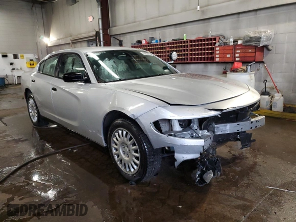 2018 Dodge Charger Police with VIN 2C3CDXKT1JH330040, listed as a Copart auction lot 43053615 with 116,523 mi miles and Salvage Title. Bid and sale history available at carsss.com. Image 4.